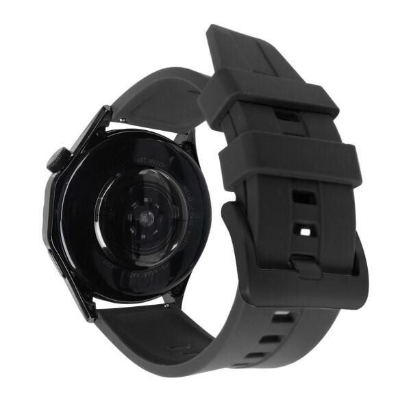 HT04 Akıllı Saat Siyah Silikon Kordon Çinko Alaşım Kasa