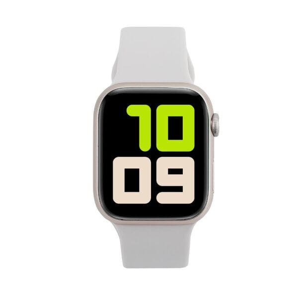 H12 Mini Akıllı Saat Gold Alüminyum Kasa Kırık Beyaz Silikon Kordon