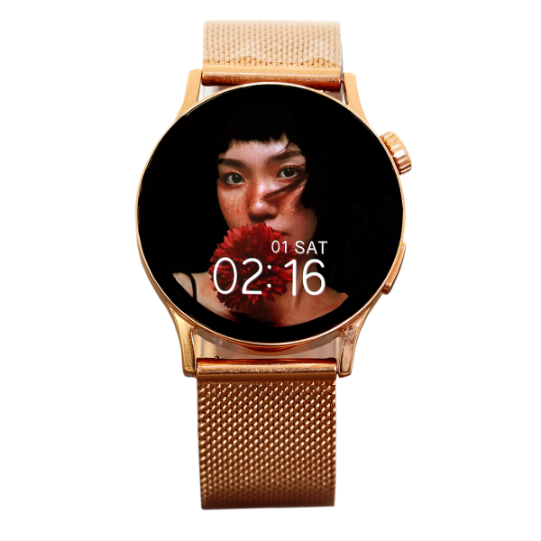 GT2 Akıllı Saat Rose Gold Metal Kordon Çinko Alaşım Kasa