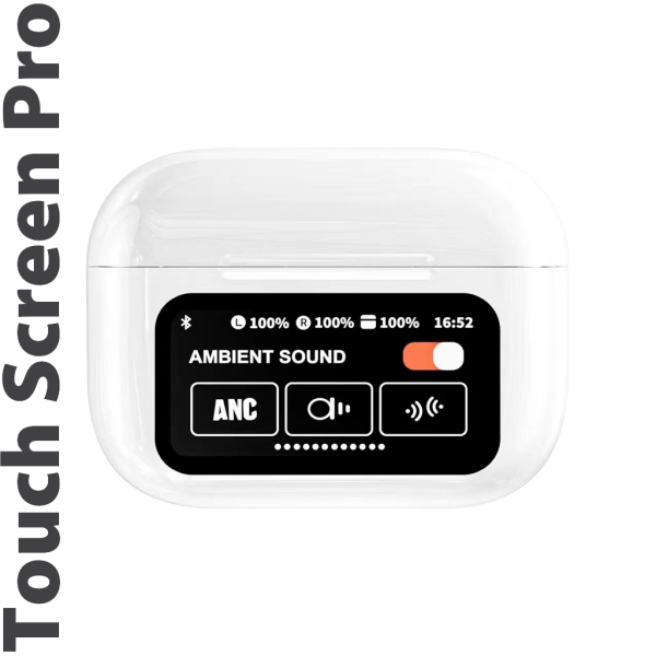 Dokunmatik Led Ekranlı Bluetooth Kulaklık Touch Screen Pro Beyaz
