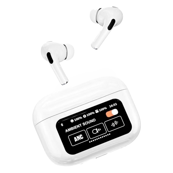 Dokunmatik Led Ekranlı Bluetooth Kulaklık Touch Screen Pro Beyaz
