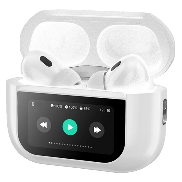 Dokunmatik Led Ekranlı Bluetooth Kulaklık Touch Screen Beyaz Renk Bluetooth Kulaklık