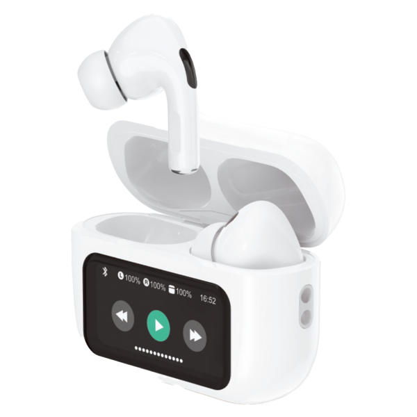 Dokunmatik Led Ekranlı Bluetooth Kulaklık Touch Screen Beyaz Renk Bluetooth Kulaklık