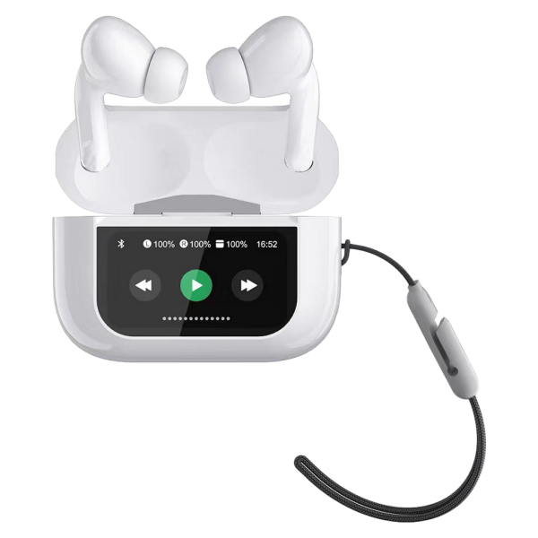 Dokunmatik Led Ekranlı Bluetooth Kulaklık Touch Screen Beyaz Renk Bluetooth Kulaklık