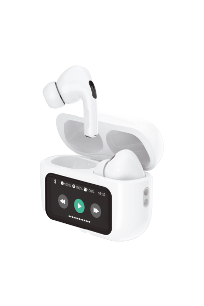 Dokunmatik Led Ekranlı Bluetooth Kulaklık Touch Screen Beyaz Renk Bluetooth Kulaklık
