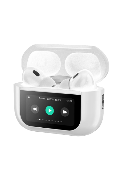 Dokunmatik Led Ekranlı Bluetooth Kulaklık Touch Screen Beyaz Renk Bluetooth Kulaklık