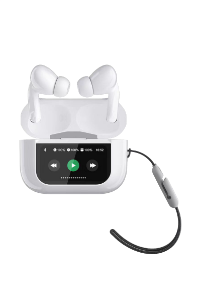 Dokunmatik Led Ekranlı Bluetooth Kulaklık Touch Screen Beyaz Renk Bluetooth Kulaklık