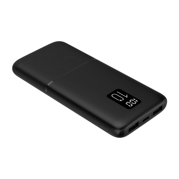 Led Ekranlı Slim 10000mAh Powerbank Taşınabilir Şarj Cihazı Type-C / 2 USB / 3 Port Çıkış / Output 2.1A