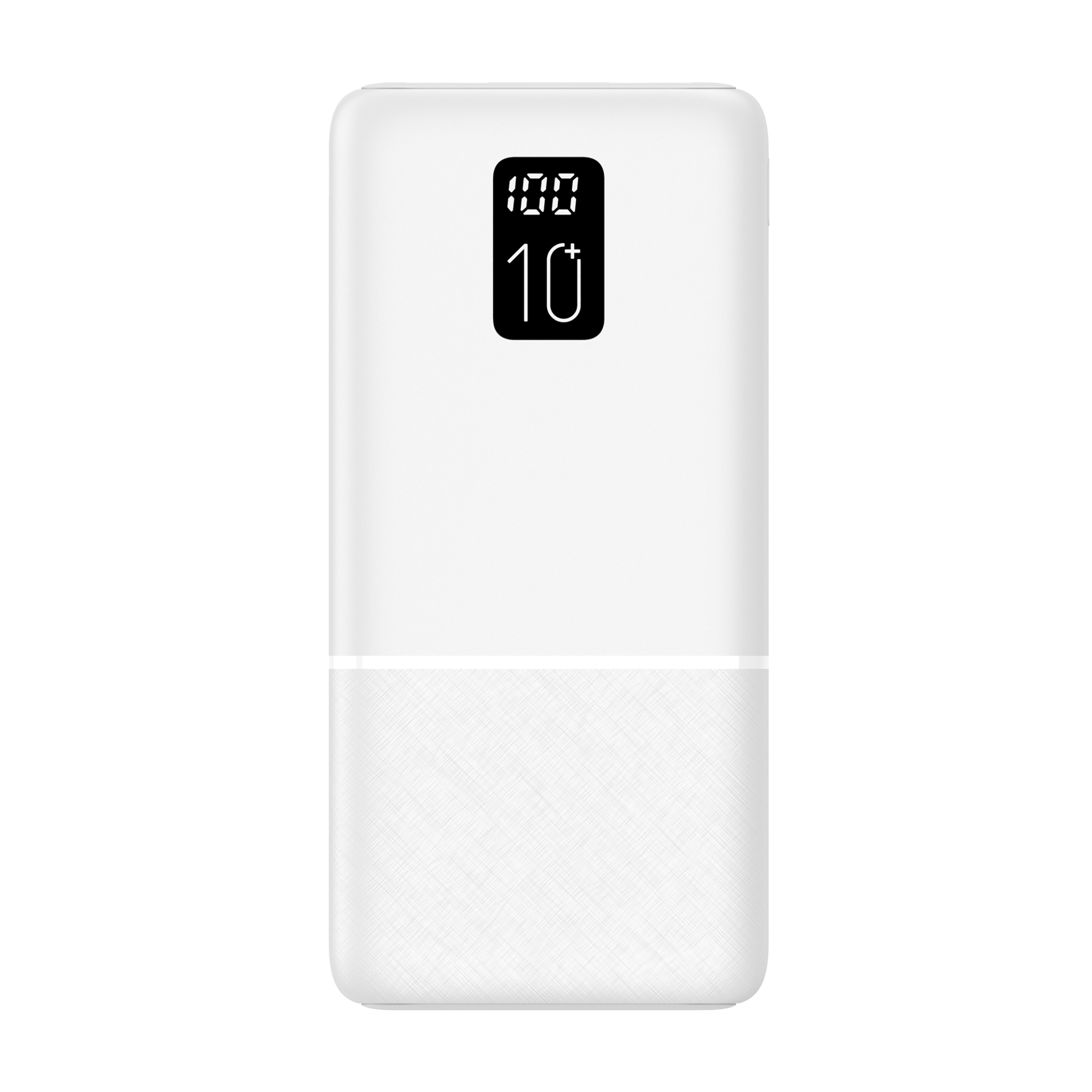 Led Ekranlı Slim 10000mAh Powerbank Taşınabilir Şarj Cihazı Type-C / 2 USB / 3 Port Çıkış / Output 2.1A Beyaz
