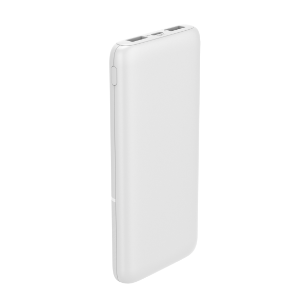 Led Ekranlı Slim 10000mAh Powerbank Taşınabilir Şarj Cihazı Type-C / 2 USB / 3 Port Çıkış / Output 2.1A Beyaz