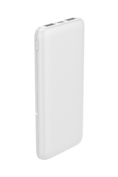 Led Ekranlı Slim 10000mAh Powerbank Taşınabilir Şarj Cihazı Type-C / 2 USB / 3 Port Çıkış / Output 2.1A Beyaz