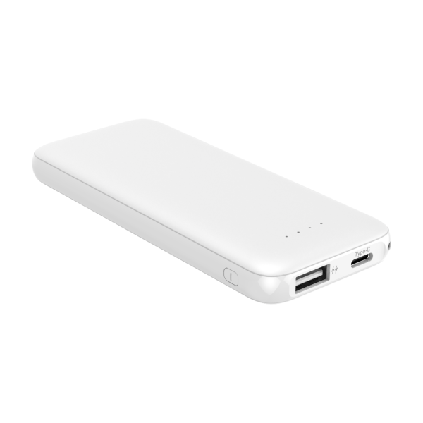 Thin 5B Slim Ultra ince 5000mAh Powerbank Taşınabilir Şarj Cijhazı Type-C / USB / Total Output 2.1A max Siyah