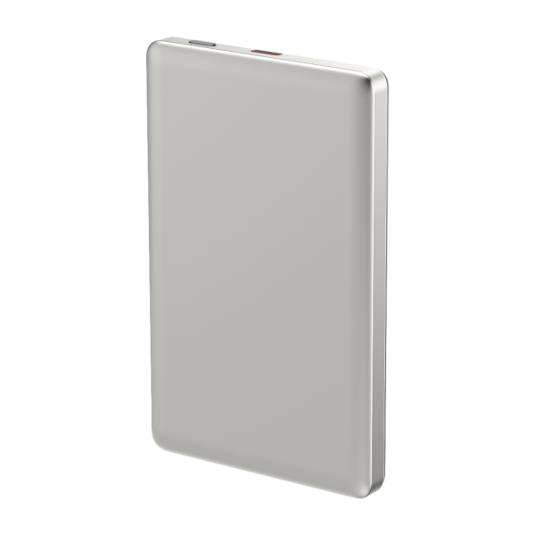 Magslim 5S Magsafe Manyetik Kablosuz 5000mAh Powerbank Taşınabilir Şarj Cihazı Ultra ince Gümüş Gri