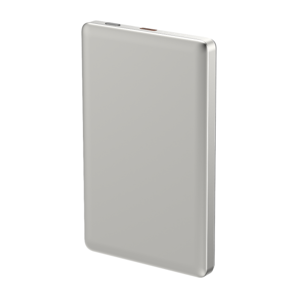 Magslim 5S Magsafe Manyetik Kablosuz 5000mAh Powerbank Taşınabilir Şarj Cihazı Ultra ince Gümüş Gri
