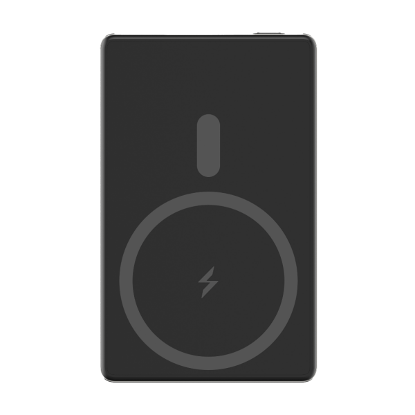 Magslim 5S Magsafe Manyetik Kablosuz 5000mAh Powerbank Taşınabilir Şarj Cihazı Ultra ince Gümüş Gri