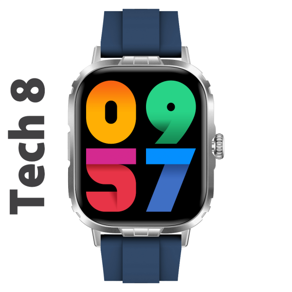 Tech8 Akıllı Saat Alüminyum Kasa Spor Silikon Kordon