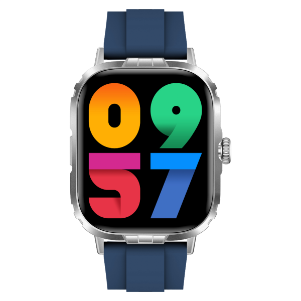 Tech8 Smart Watch Aluminum Case Sports Silicone Band Silver