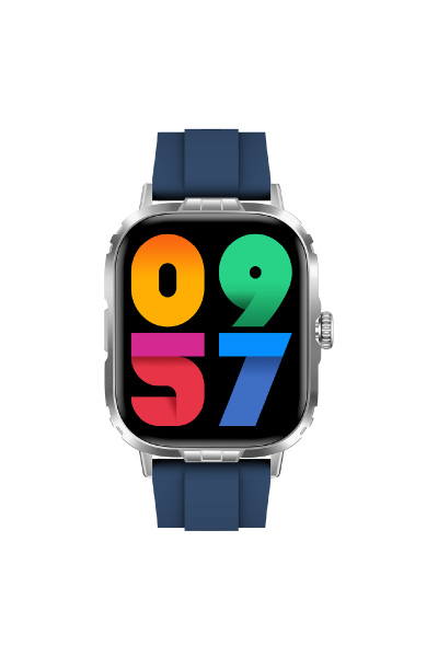 Tech8 Smart Watch Aluminum Case Sports Silicone Band Silver