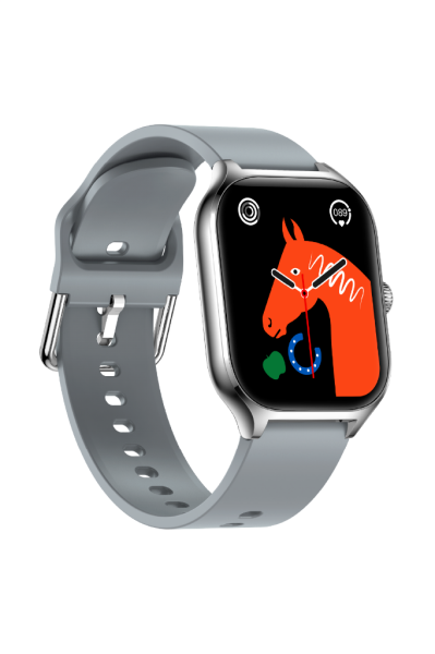Fit7 Montre Intelligente Boîtier En Aluminium Sport Bande De Silicone Argent