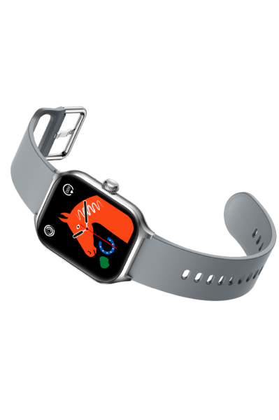Fit7 Montre Intelligente Boîtier En Aluminium Sport Bande De Silicone Argent