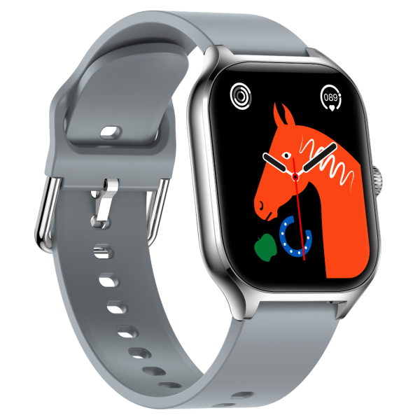 Fit7 Montre Intelligente Boîtier En Aluminium Sport Bande De Silicone Argent