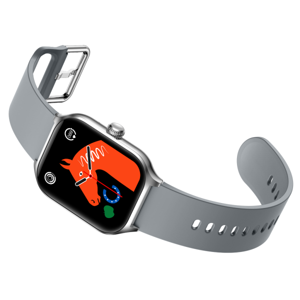 Fit7 Montre Intelligente Boîtier En Aluminium Sport Bande De Silicone Argent