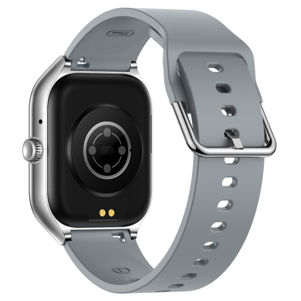 Fit7 Montre Intelligente Boîtier En Aluminium Sport Bande De Silicone Argent