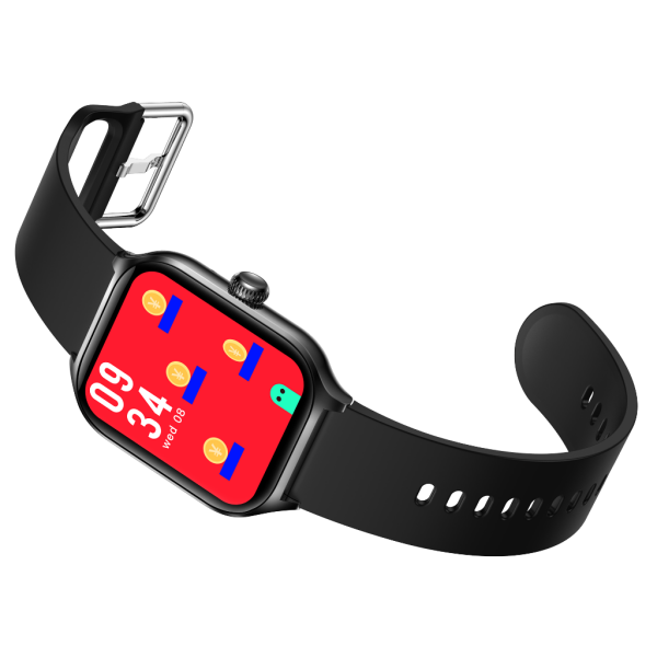 Fit7 montre intelligente boîtier en aluminium sport bracelet en silicone noir