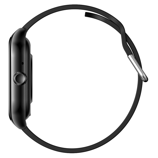 Fit7 montre intelligente boîtier en aluminium sport bracelet en silicone noir